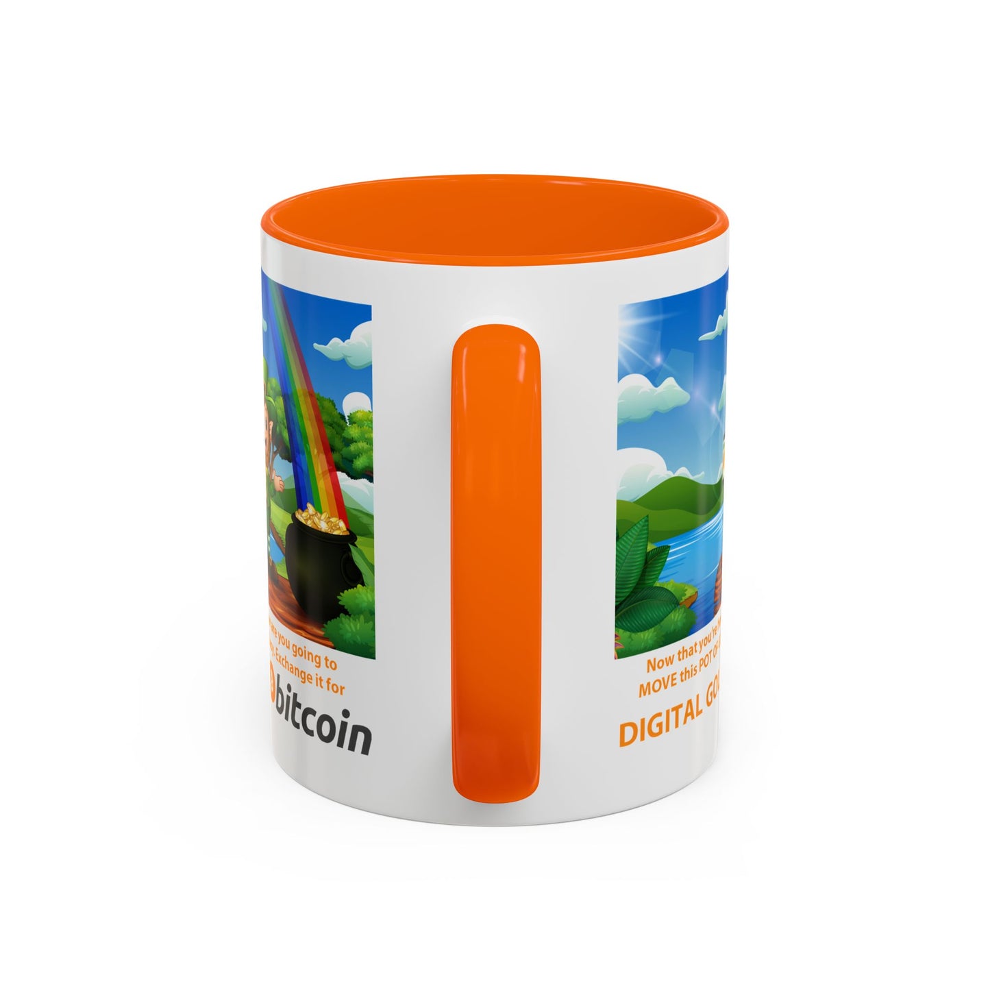 Digital Gold Accent Coffee Mug - St. Patrick's Day Gift for Cryptocurrency Enthusiasts
