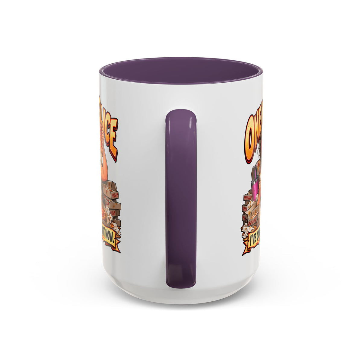"One More Slice" – Fun Retro Female Pizza Lover - Accent Coffee Mug (11oz/15oz)