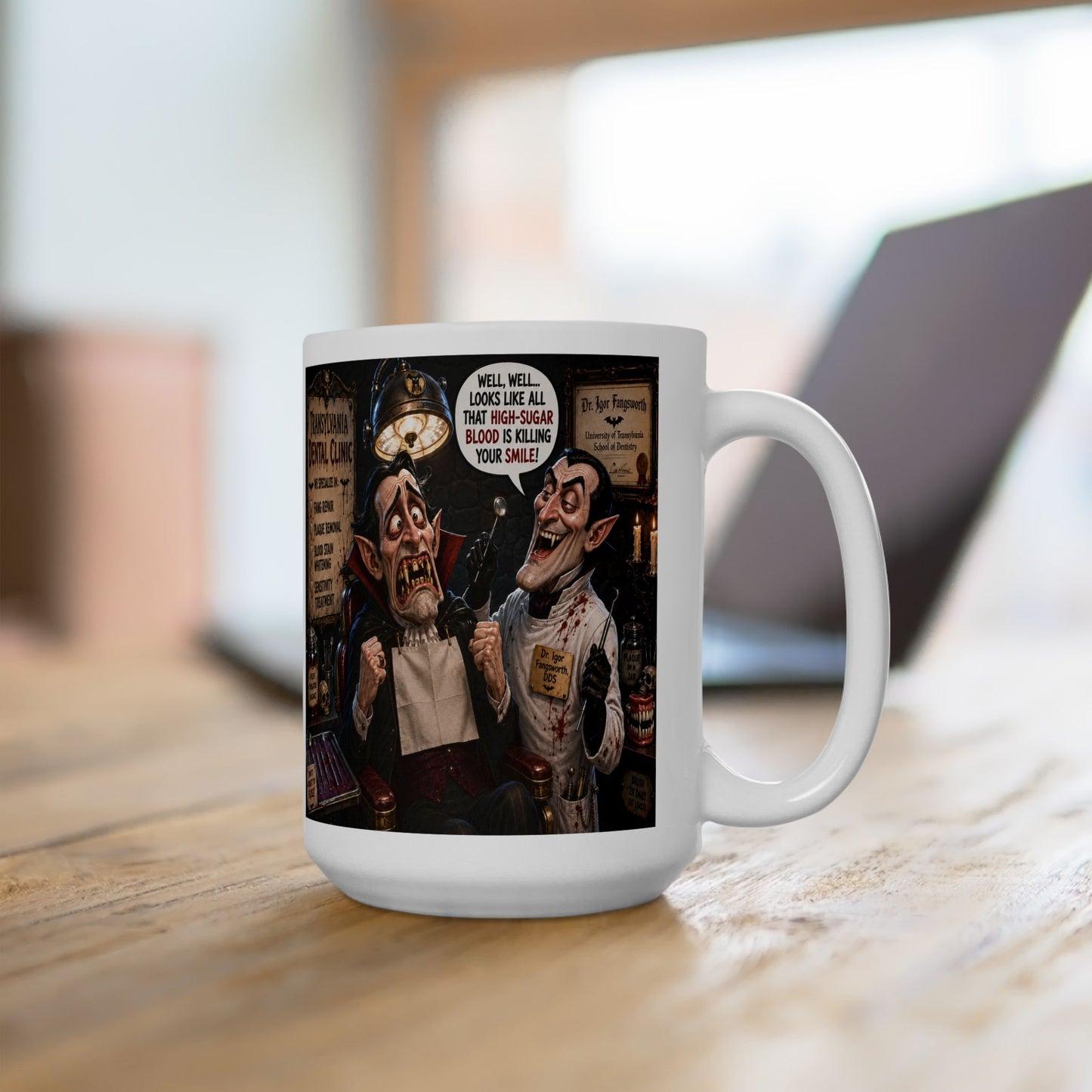 The Count’s Sugar Problem — Funny Vampire Halloween Mug (11oz/15oz)
