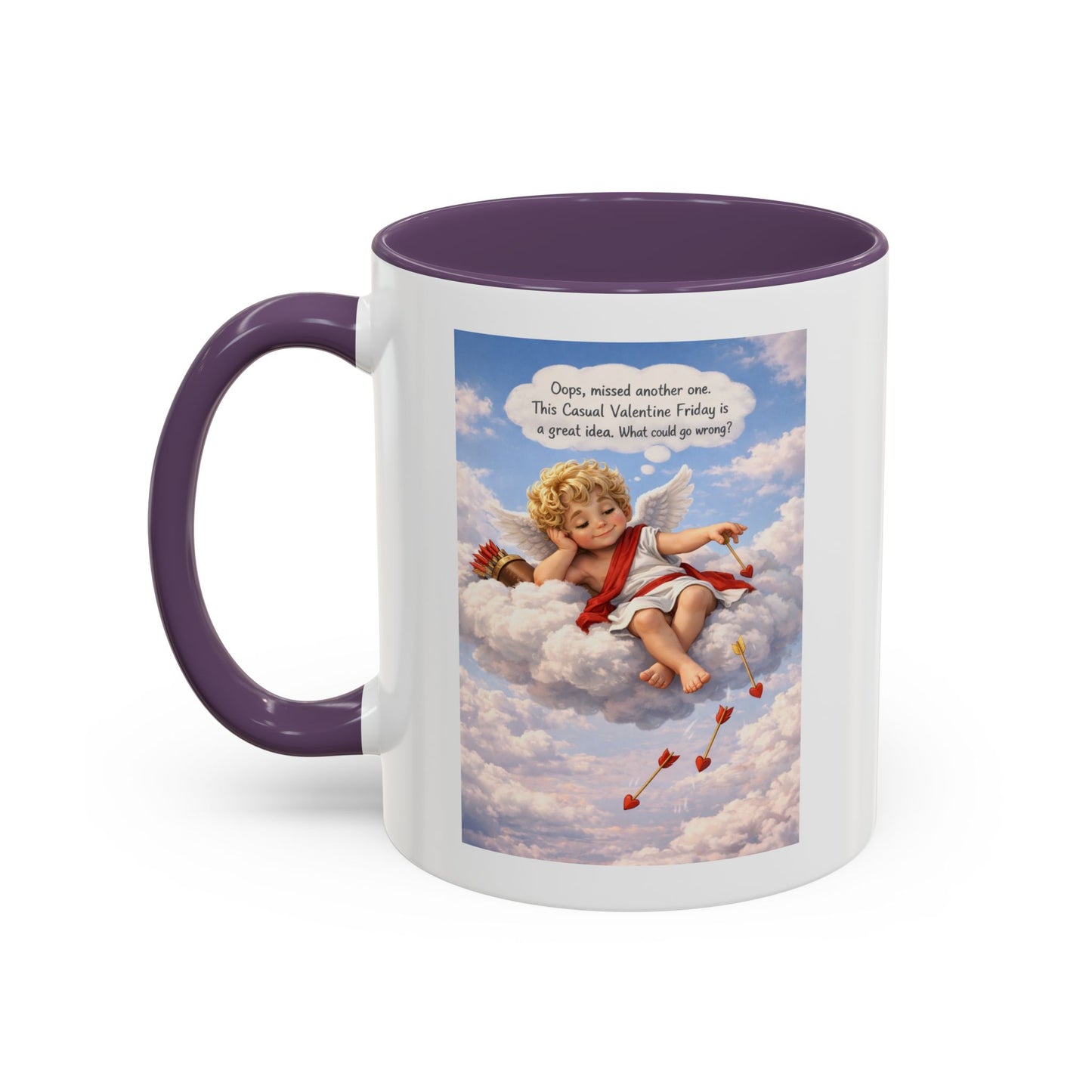 Oops, Missed Another One - Funny Cupid Coffee Mug | Casual Valentine Friday Mug | Valentine’s Day Humor Gift