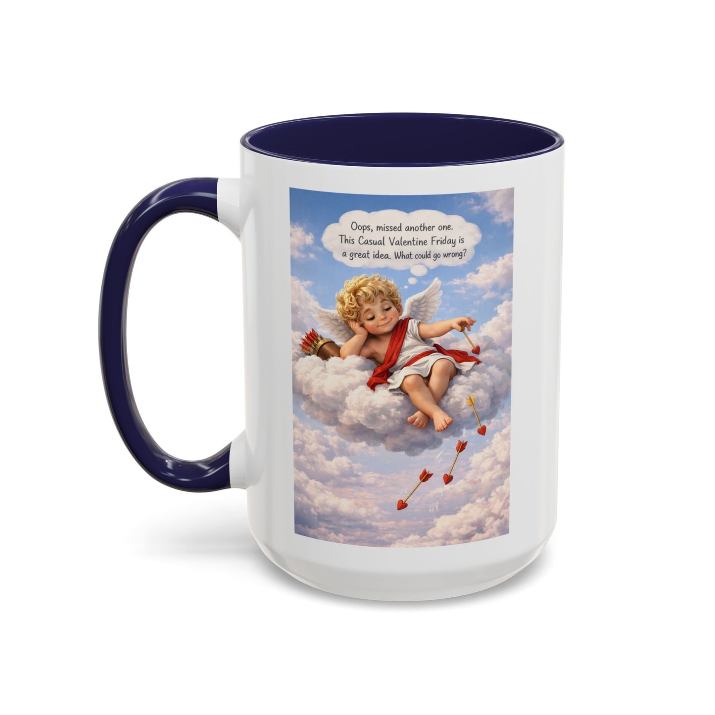 Oops, Missed Another One - Funny Cupid Coffee Mug | Casual Valentine Friday Mug | Valentine’s Day Humor Gift