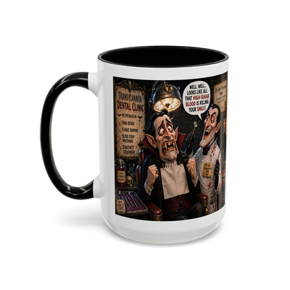 The Count’s Sugar Problem — Funny Vampire Halloween Mug (Accent Colors - Black, Red, Orange, Purple, Pink 11oz/15oz)