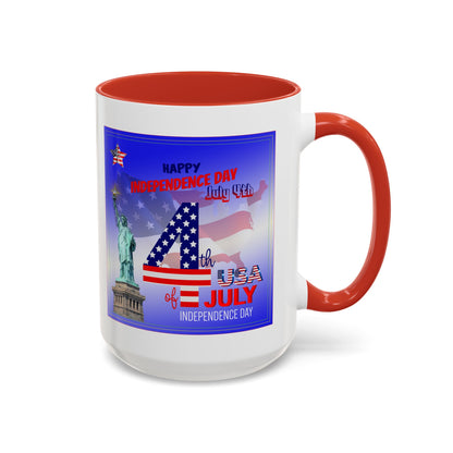 Patriotic Independence Day Statue of Liberty Flag Design Coffee Mug