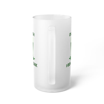 0% Irish 100% Drunk - Frosted Glass Beer Mug - Perfect for St. Patrick's Day Parties and Celebrations