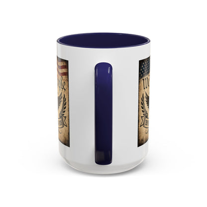 We The People 250th Anniversary Coffee Mug - Patriotic American Semicentennial Red or Blue Accent Mug