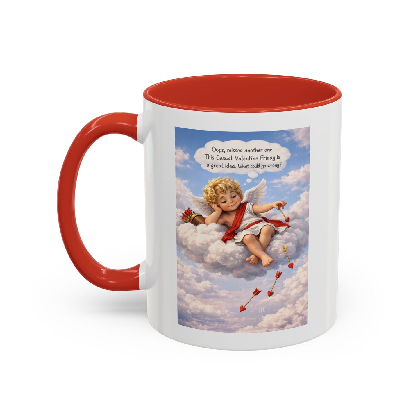 Oops, Missed Another One - Funny Cupid Coffee Mug | Casual Valentine Friday Mug | Valentine’s Day Humor Gift