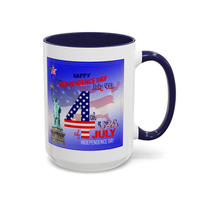 Patriotic Independence Day Statue of Liberty Flag Design Coffee Mug
