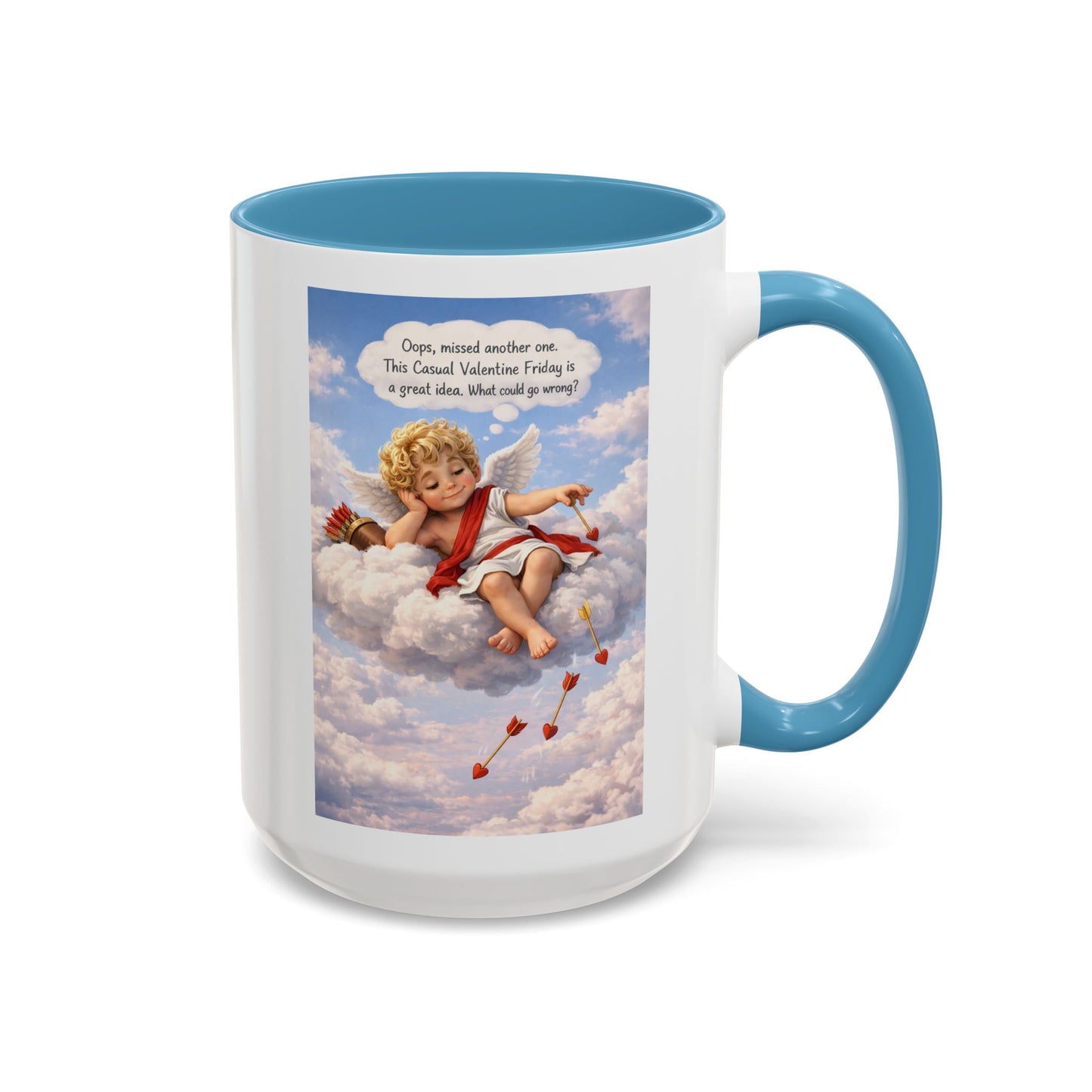 Oops, Missed Another One - Funny Cupid Coffee Mug | Casual Valentine Friday Mug | Valentine’s Day Humor Gift