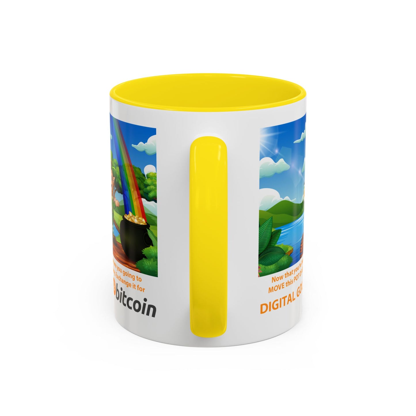 Digital Gold Accent Coffee Mug - St. Patrick's Day Gift for Cryptocurrency Enthusiasts