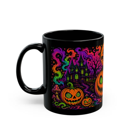 Trip or Treat | Psychedelic Halloween Coffee Mug (Black, 11oz/15oz)