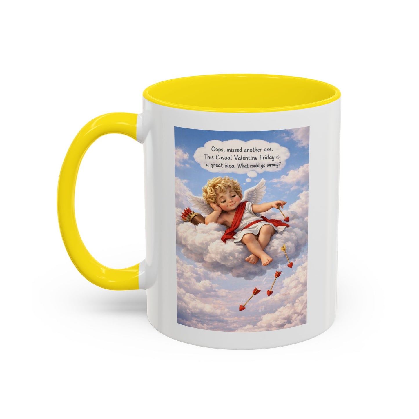 Oops, Missed Another One - Funny Cupid Coffee Mug | Casual Valentine Friday Mug | Valentine’s Day Humor Gift