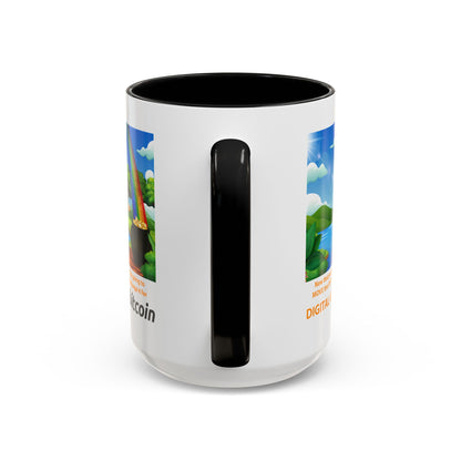 Digital Gold Accent Coffee Mug - St. Patrick's Day Gift for Cryptocurrency Enthusiasts
