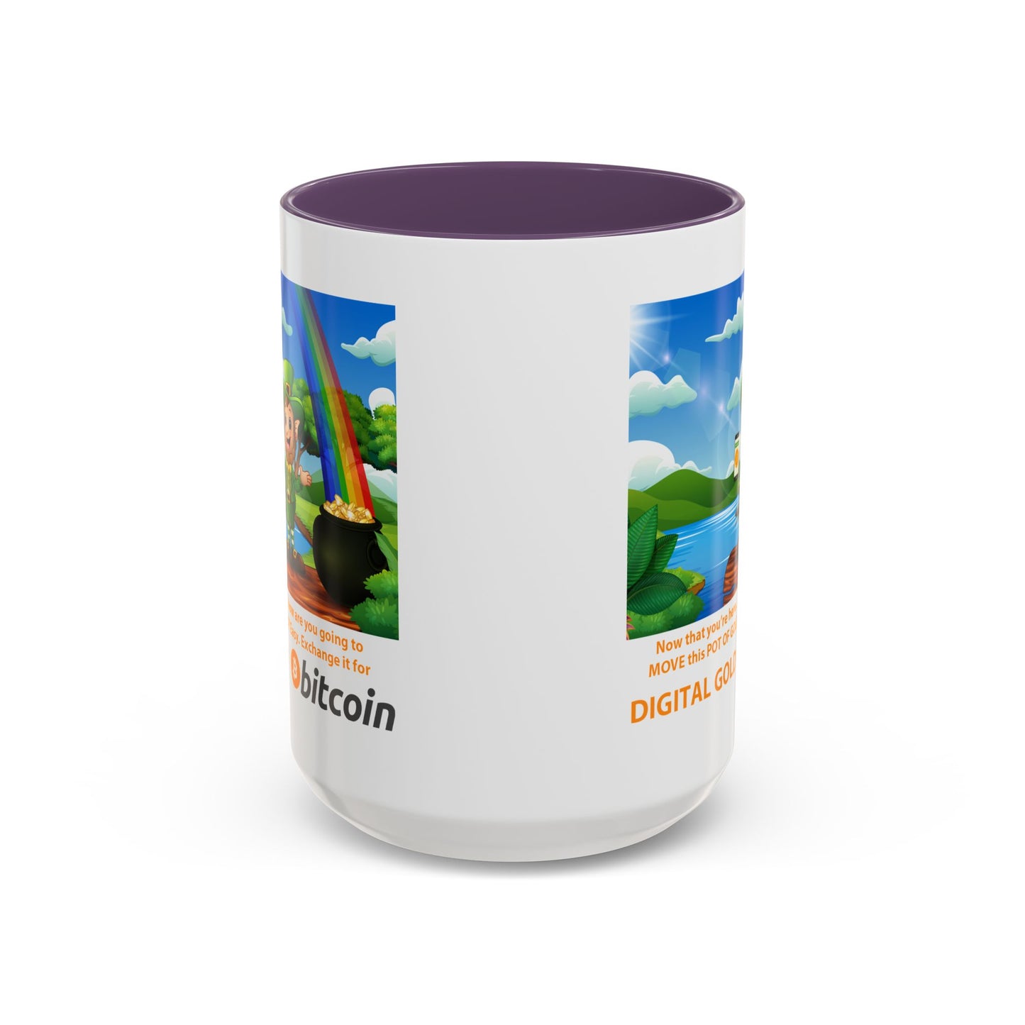 Digital Gold Accent Coffee Mug - St. Patrick's Day Gift for Cryptocurrency Enthusiasts