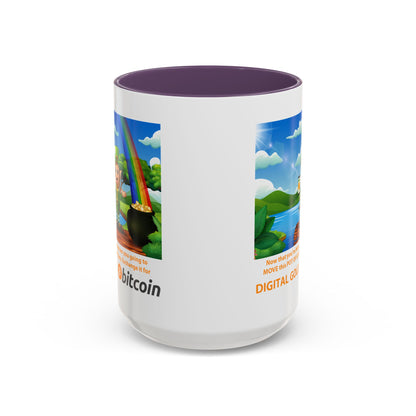 Digital Gold Accent Coffee Mug - St. Patrick's Day Gift for Cryptocurrency Enthusiasts