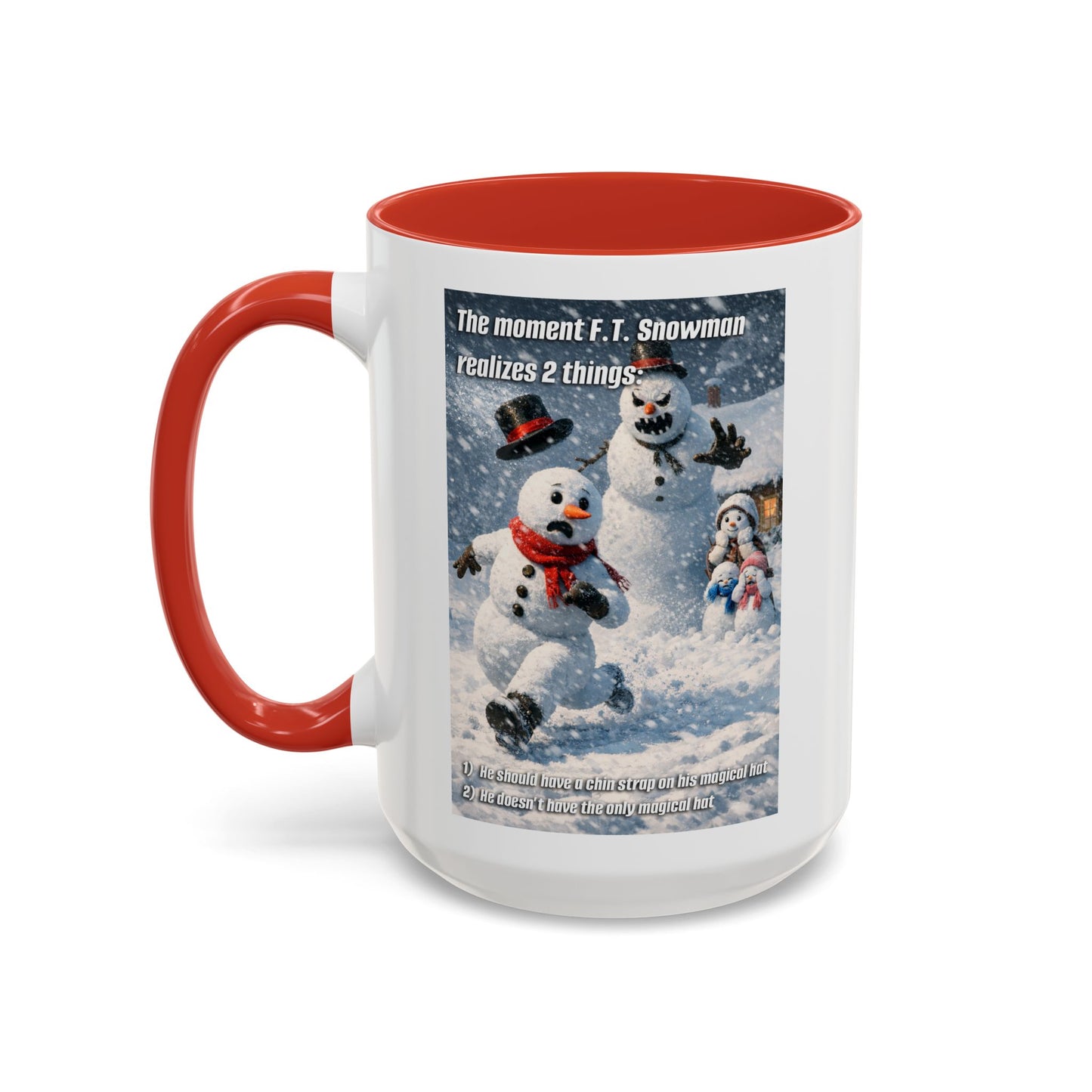 Snowman Mug – Humorous Winter Coffee Cup (The moment F.T. Snowman realizes 2 things)