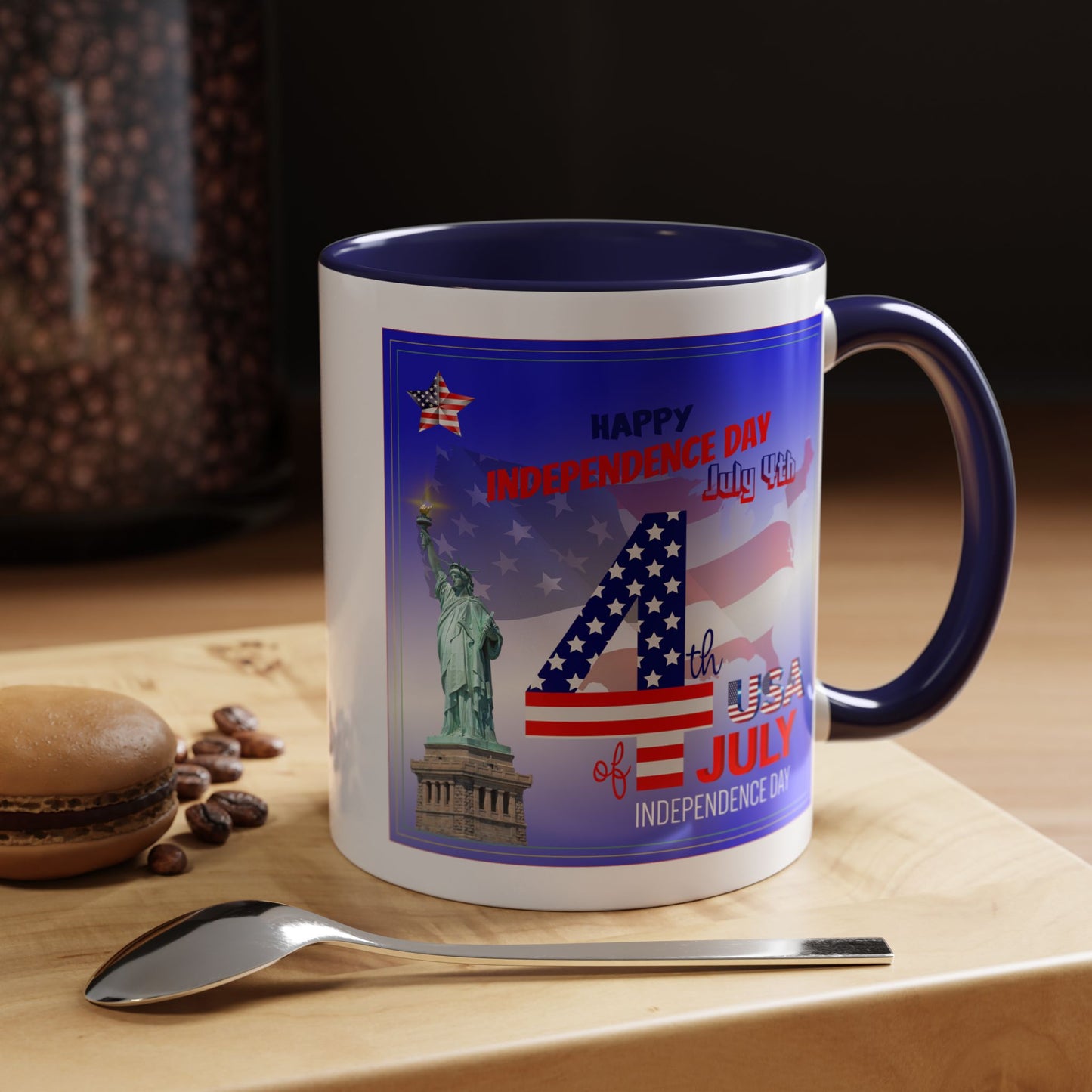 Patriotic Independence Day Statue of Liberty Flag Design Coffee Mug
