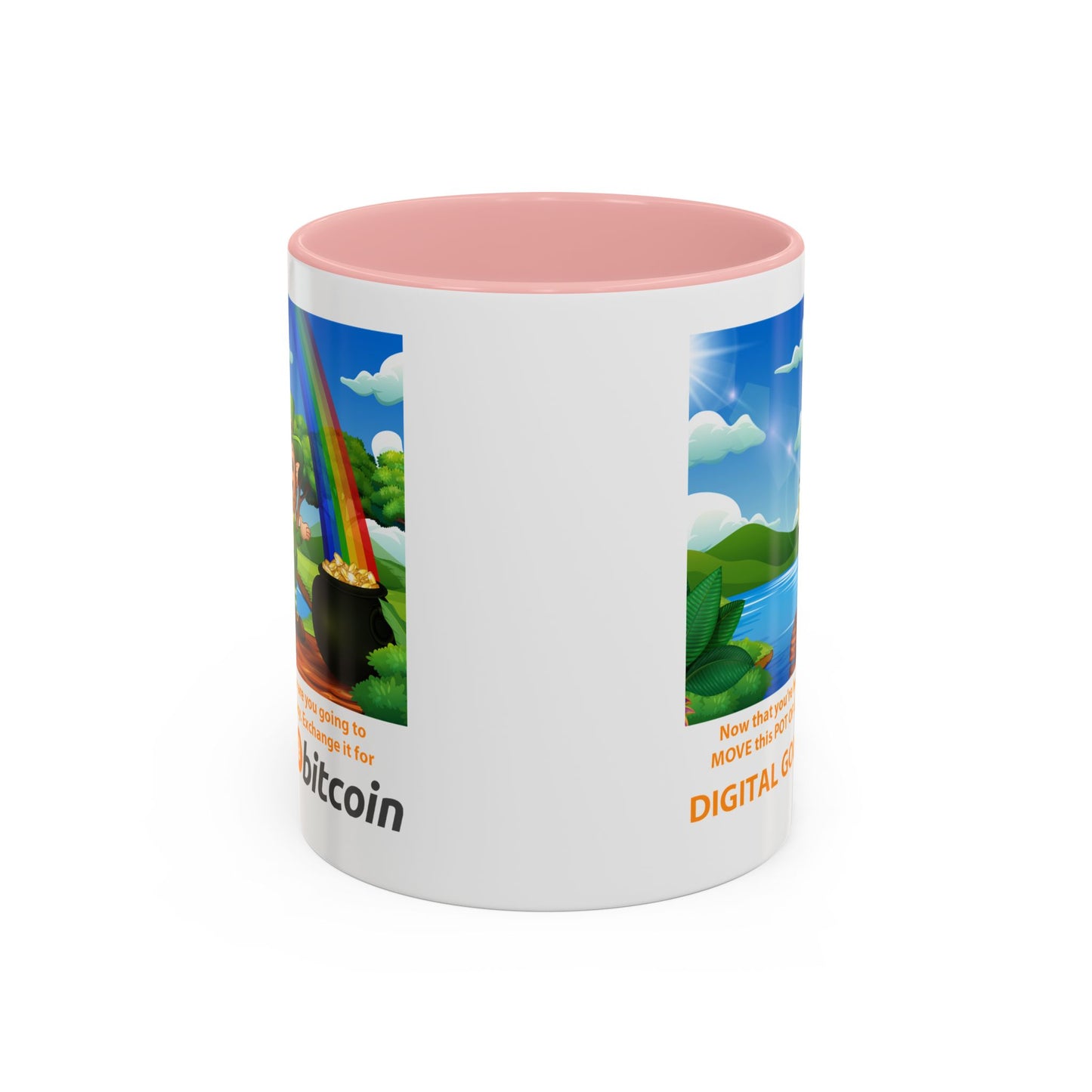 Digital Gold Accent Coffee Mug - St. Patrick's Day Gift for Cryptocurrency Enthusiasts