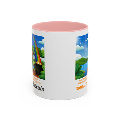 Digital Gold Accent Coffee Mug - St. Patrick's Day Gift for Cryptocurrency Enthusiasts