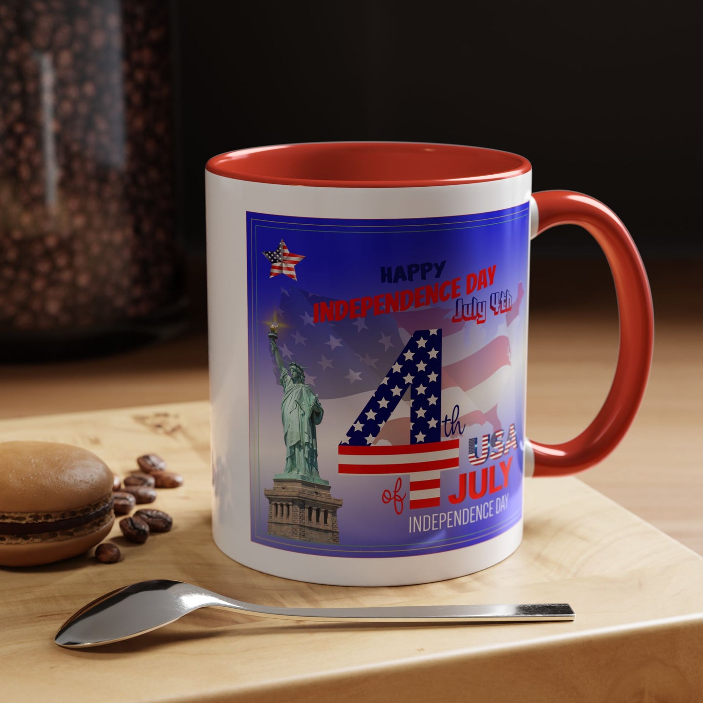 Patriotic Independence Day Statue of Liberty Flag Design Coffee Mug