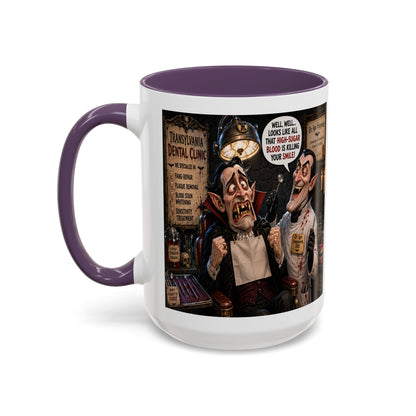 The Count’s Sugar Problem — Funny Vampire Halloween Mug (Accent Colors - Black, Red, Orange, Purple, Pink 11oz/15oz)
