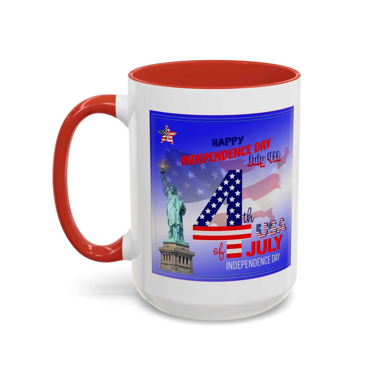 Patriotic Independence Day Statue of Liberty Flag Design Coffee Mug