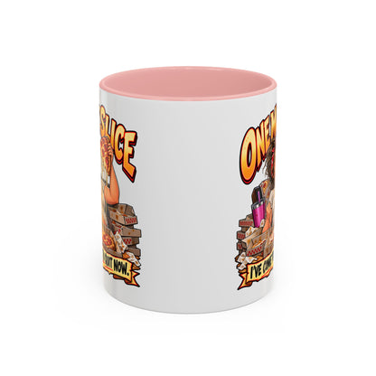 "One More Slice" – Fun Retro Female Pizza Lover - Accent Coffee Mug (11oz/15oz)