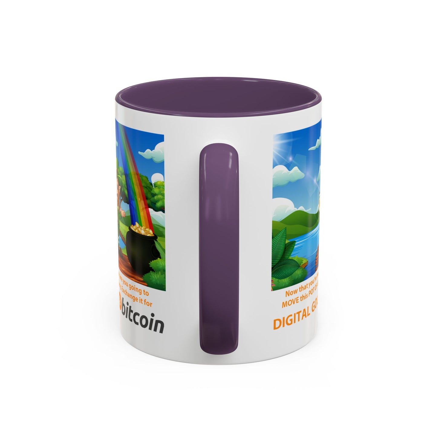 Digital Gold Accent Coffee Mug - St. Patrick's Day Gift for Cryptocurrency Enthusiasts