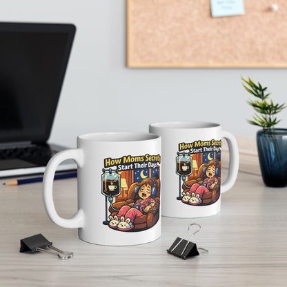 How Moms Secretly Start Their Days Coffee Mug – Funny Mother’s Day Gift for Moms