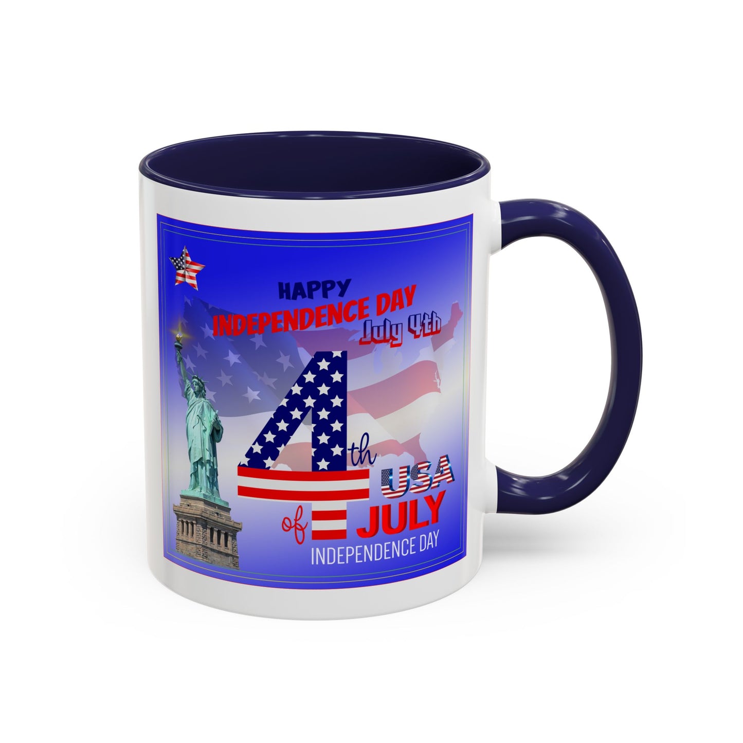 Patriotic Independence Day Statue of Liberty Flag Design Coffee Mug