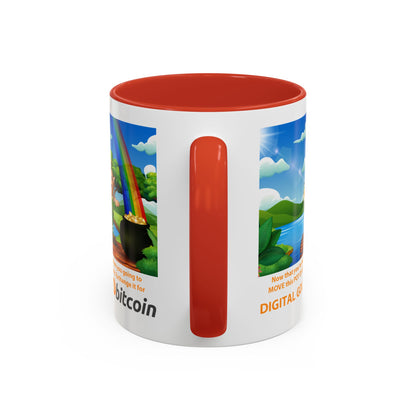Digital Gold Accent Coffee Mug - St. Patrick's Day Gift for Cryptocurrency Enthusiasts