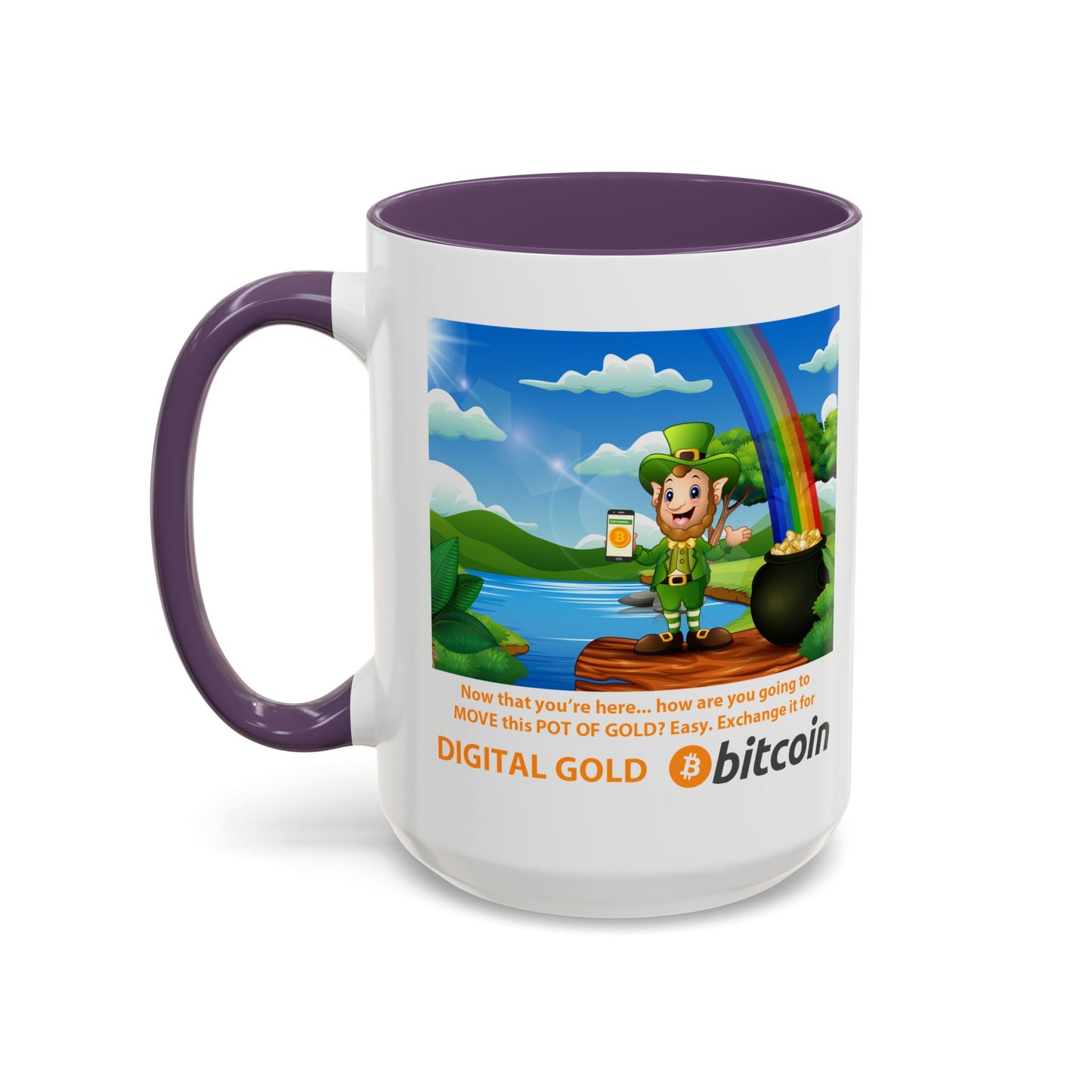 Digital Gold Accent Coffee Mug - St. Patrick's Day Gift for Cryptocurrency Enthusiasts