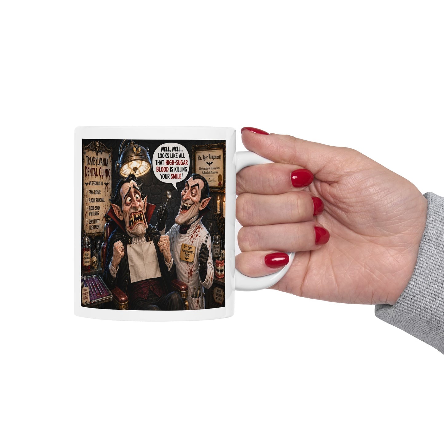 The Count’s Sugar Problem — Funny Vampire Halloween Mug (11oz/15oz)