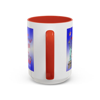 Patriotic Independence Day Statue of Liberty Flag Design Coffee Mug