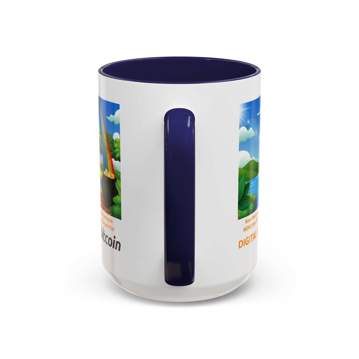 Digital Gold Accent Coffee Mug - St. Patrick's Day Gift for Cryptocurrency Enthusiasts