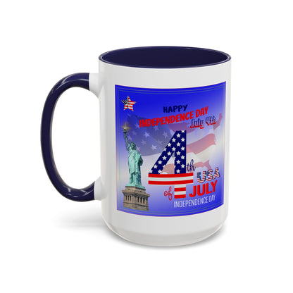 Patriotic Independence Day Statue of Liberty Flag Design Coffee Mug