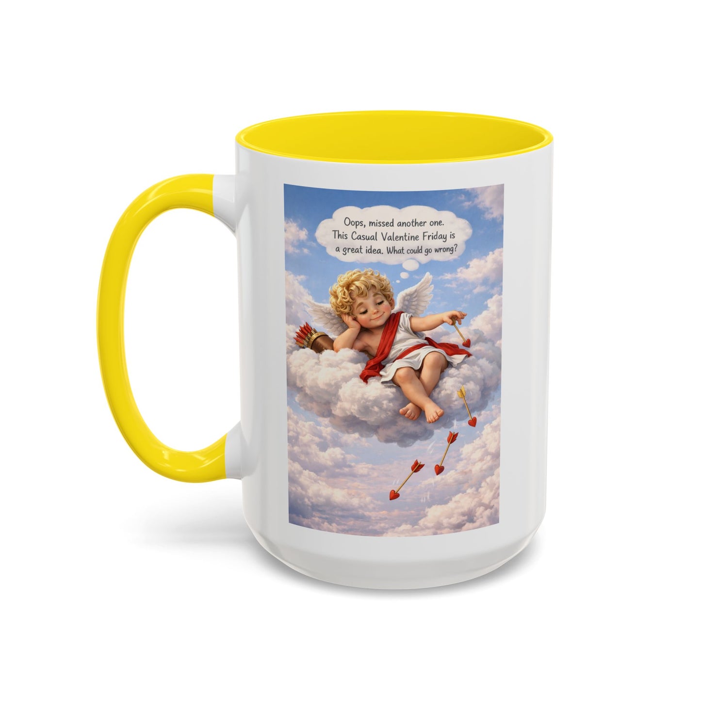 Oops, Missed Another One - Funny Cupid Coffee Mug | Casual Valentine Friday Mug | Valentine’s Day Humor Gift