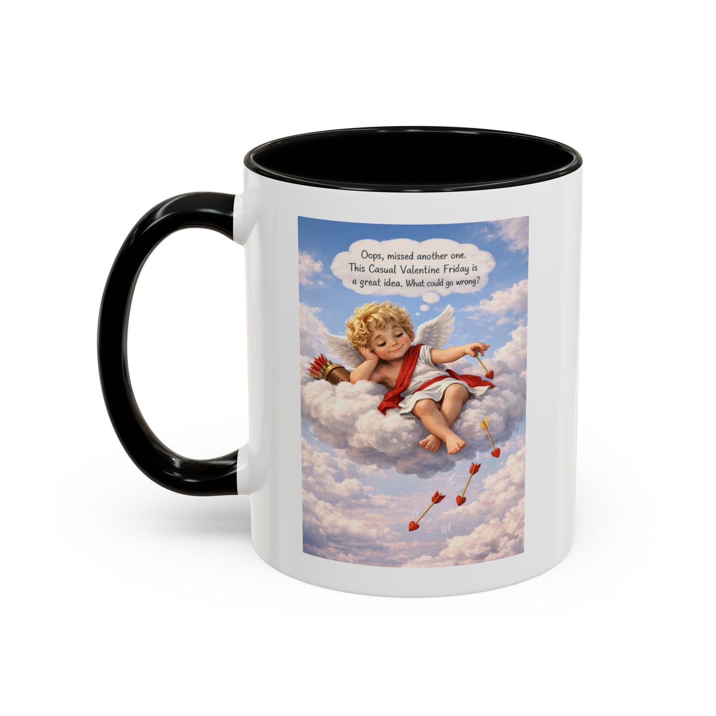 Oops, Missed Another One - Funny Cupid Coffee Mug | Casual Valentine Friday Mug | Valentine’s Day Humor Gift