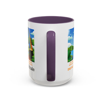 Digital Gold Accent Coffee Mug - St. Patrick's Day Gift for Cryptocurrency Enthusiasts