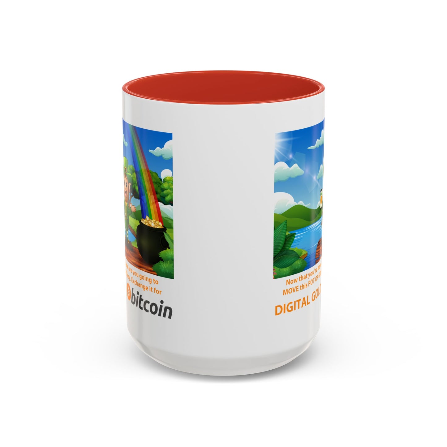 Digital Gold Accent Coffee Mug - St. Patrick's Day Gift for Cryptocurrency Enthusiasts
