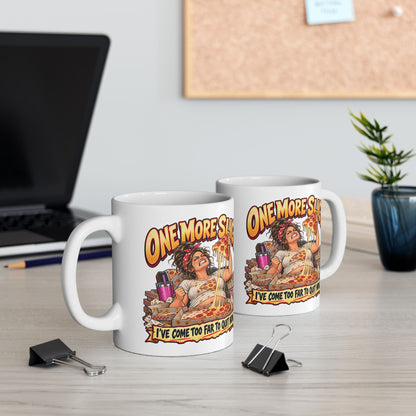 "One More Slice" – Fun Retro Female Pizza Lover Coffee Mug (11oz/15oz)