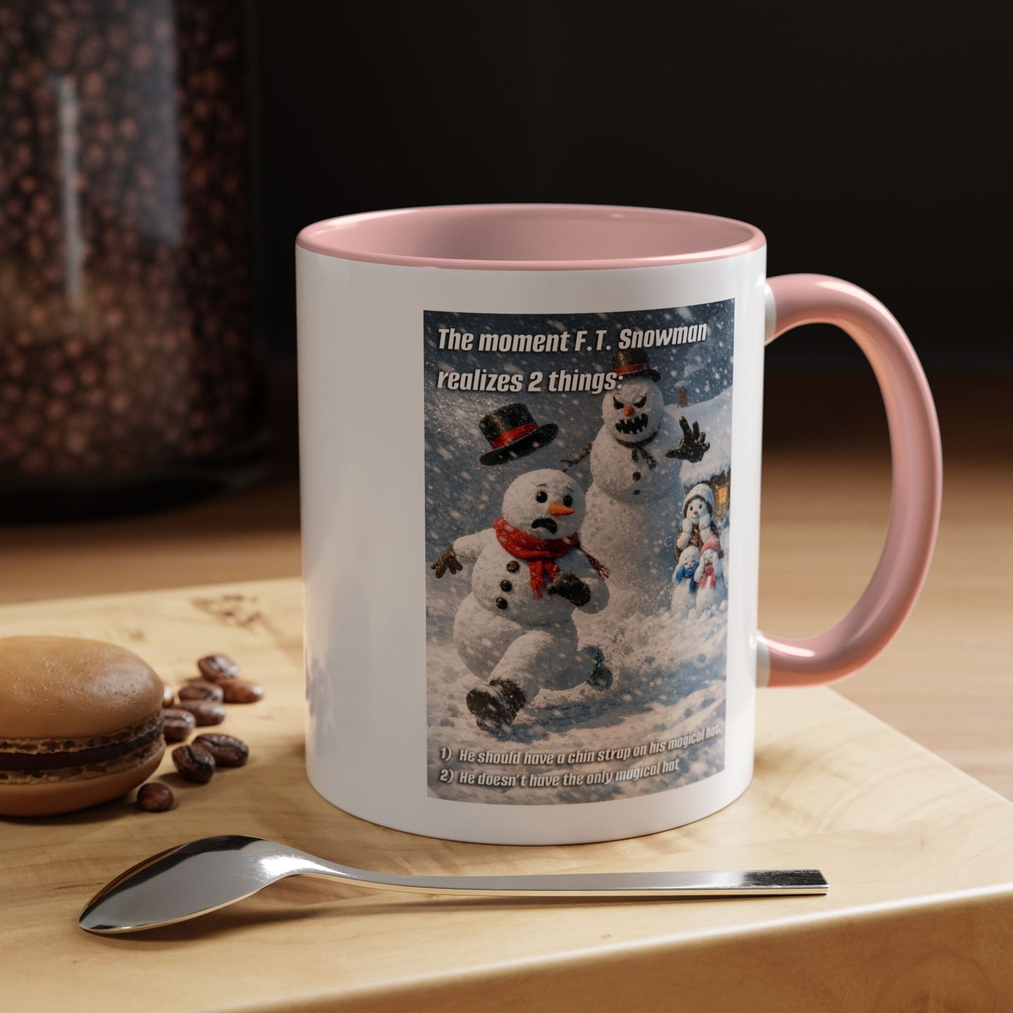 Snowman Mug – Humorous Winter Coffee Cup (The moment F.T. Snowman realizes 2 things)