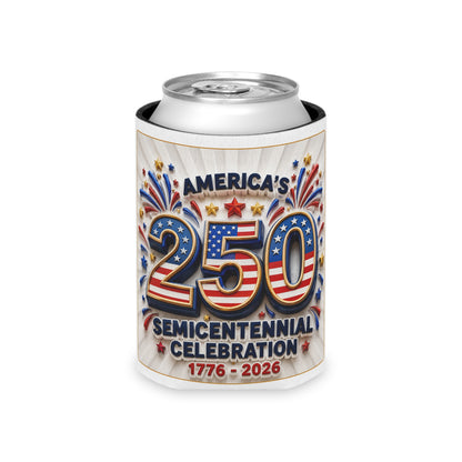 America's 250th Semicentennial Can Cooler – 1776–2026 Patriotic Koozie