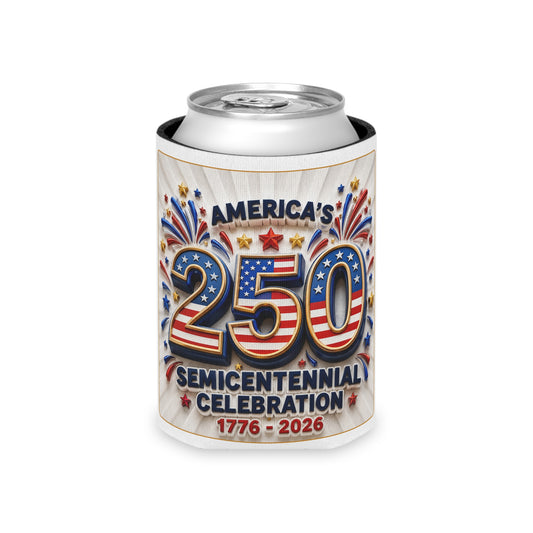 America's 250th Semicentennial Can Cooler – 1776–2026 Patriotic Koozie