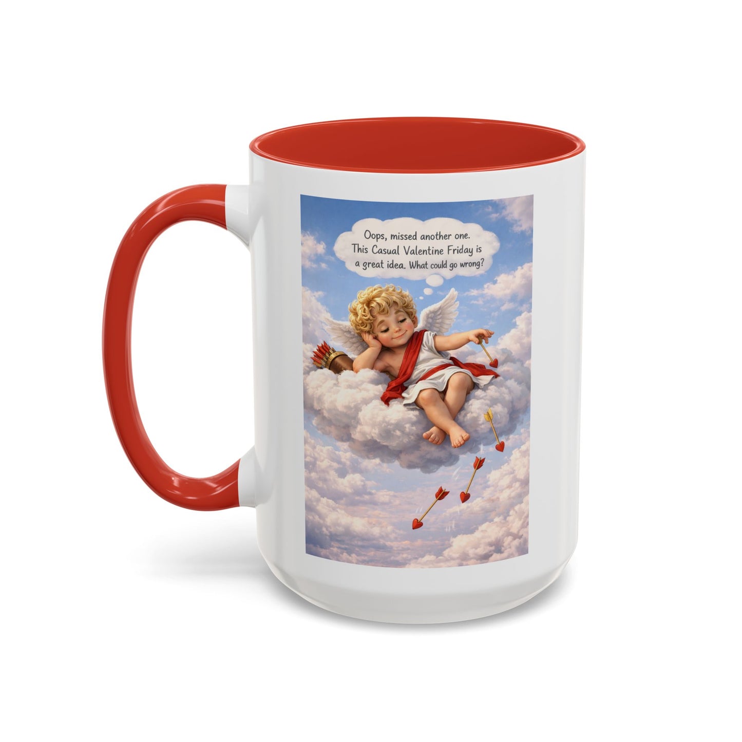 Oops, Missed Another One - Funny Cupid Coffee Mug | Casual Valentine Friday Mug | Valentine’s Day Humor Gift