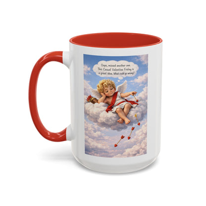 Oops, Missed Another One - Funny Cupid Coffee Mug | Casual Valentine Friday Mug | Valentine’s Day Humor Gift