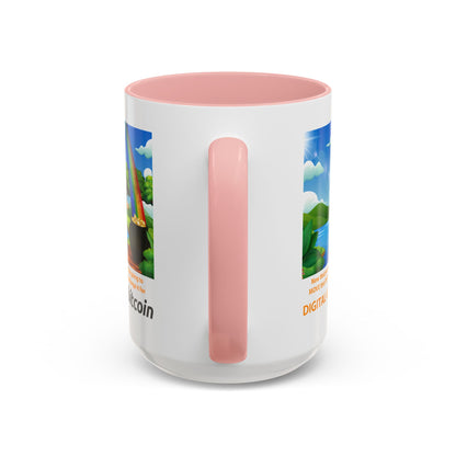 Digital Gold Accent Coffee Mug - St. Patrick's Day Gift for Cryptocurrency Enthusiasts