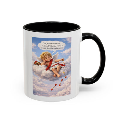 Oops, Missed Another One - Funny Cupid Coffee Mug | Casual Valentine Friday Mug | Valentine’s Day Humor Gift