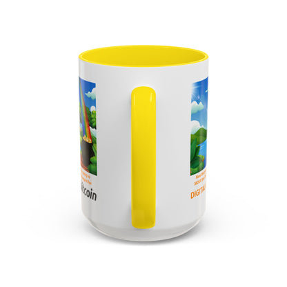 Digital Gold Accent Coffee Mug - St. Patrick's Day Gift for Cryptocurrency Enthusiasts