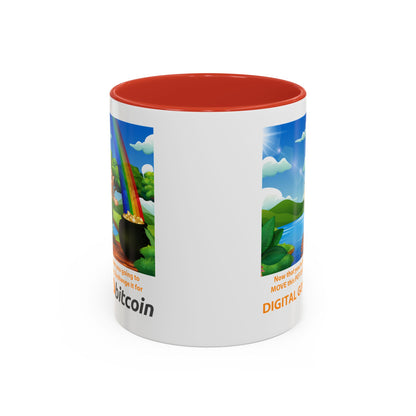 Digital Gold Accent Coffee Mug - St. Patrick's Day Gift for Cryptocurrency Enthusiasts