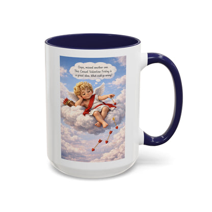 Oops, Missed Another One - Funny Cupid Coffee Mug | Casual Valentine Friday Mug | Valentine’s Day Humor Gift
